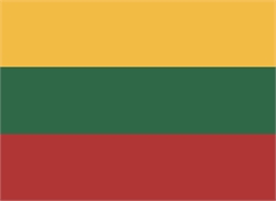 [ai] The national flag of Lithuania featuring three horizontal stripes: yellow at the top, green in the middle, and red at the bottom.